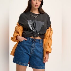 Lexi Shorts: ORGANIC DENIM - Mid Wash Blue